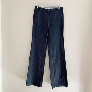Tibi Scalloped Pocket Wide Leg Jeans